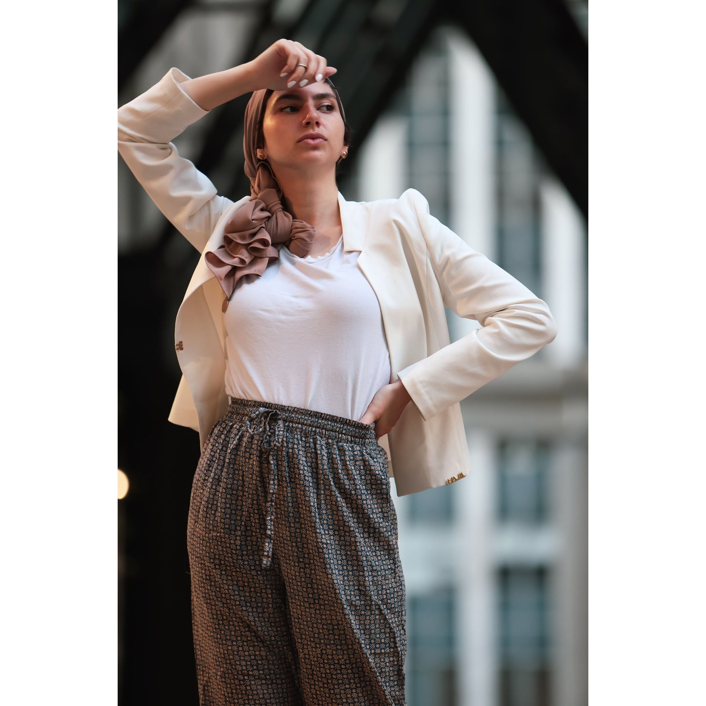 Limited Edition Gold Medallion Scarf- Sandy Beach - Modestia Collection is a Detroit scarf based brand with a curated for Detroiter's and to the eclectic style of scarf lovers around the globe.