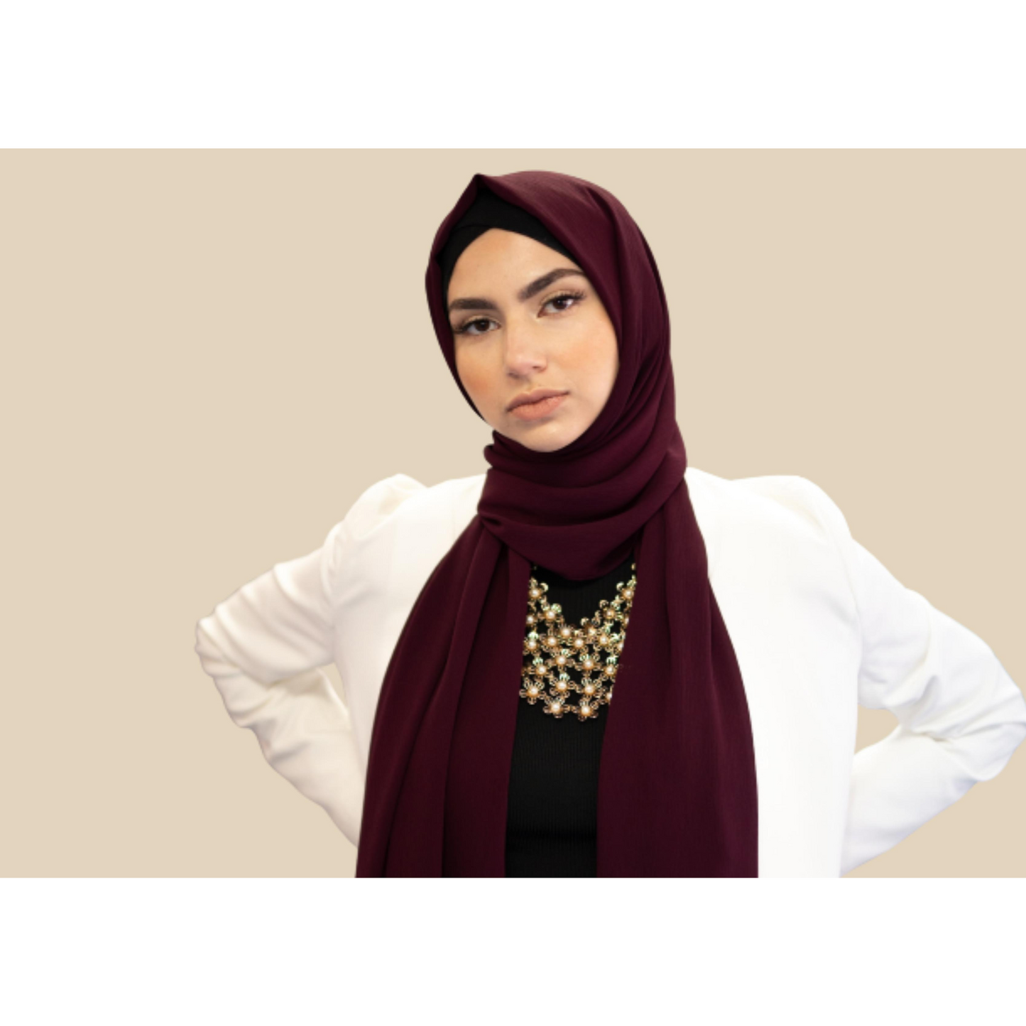 Chiffon - Vineyard Grape - Modestia Collection is a Detroit scarf based brand with a curated for Detroiter's and to the eclectic style of scarf lovers around the globe.