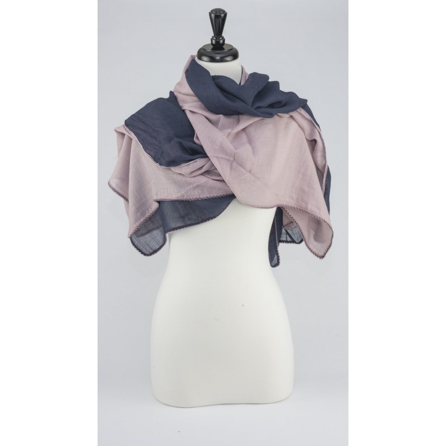 Color Block - Navy and Pink Himalayan - Modestia Collection is a Detroit scarf based brand with a curated for Detroiter's and to the eclectic style of scarf lovers around the globe.