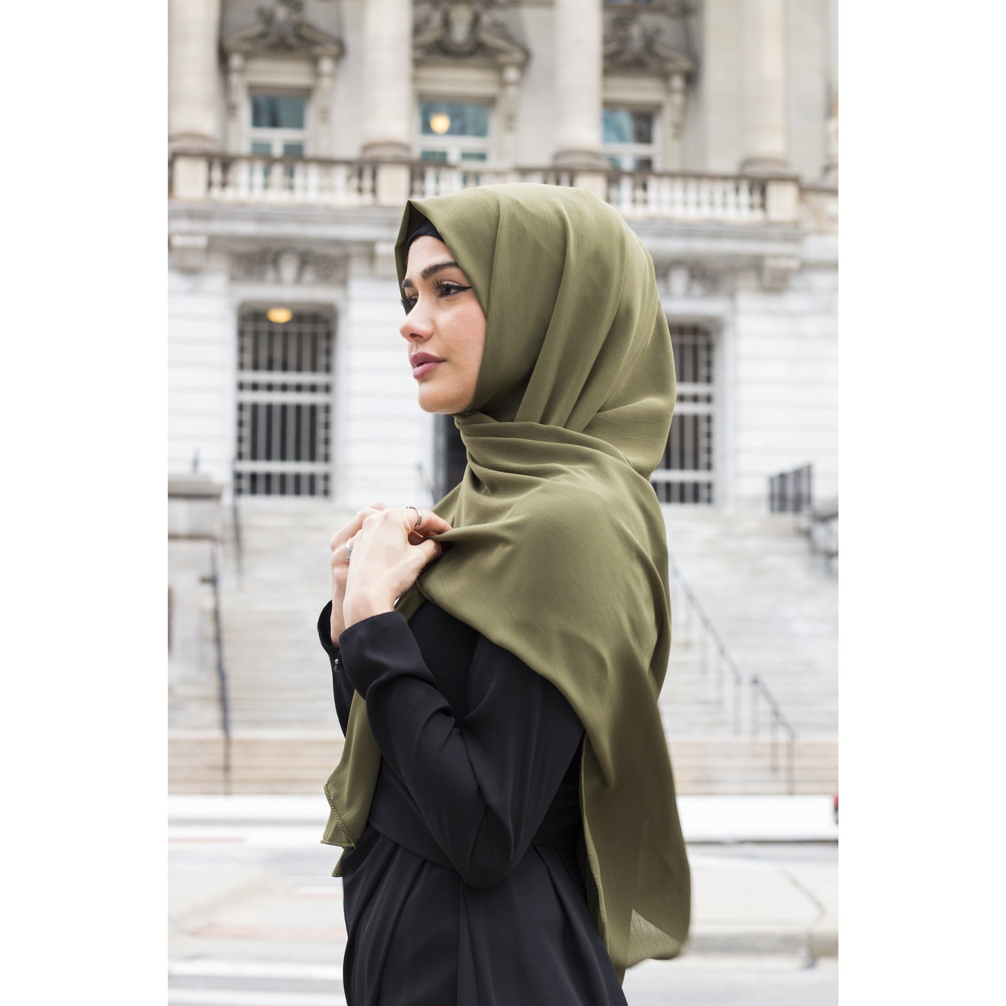 Chiffon Scarf- Olive - Modestia Collection is a Detroit scarf based brand with a curated for Detroiter's and to the eclectic style of scarf lovers around the globe.