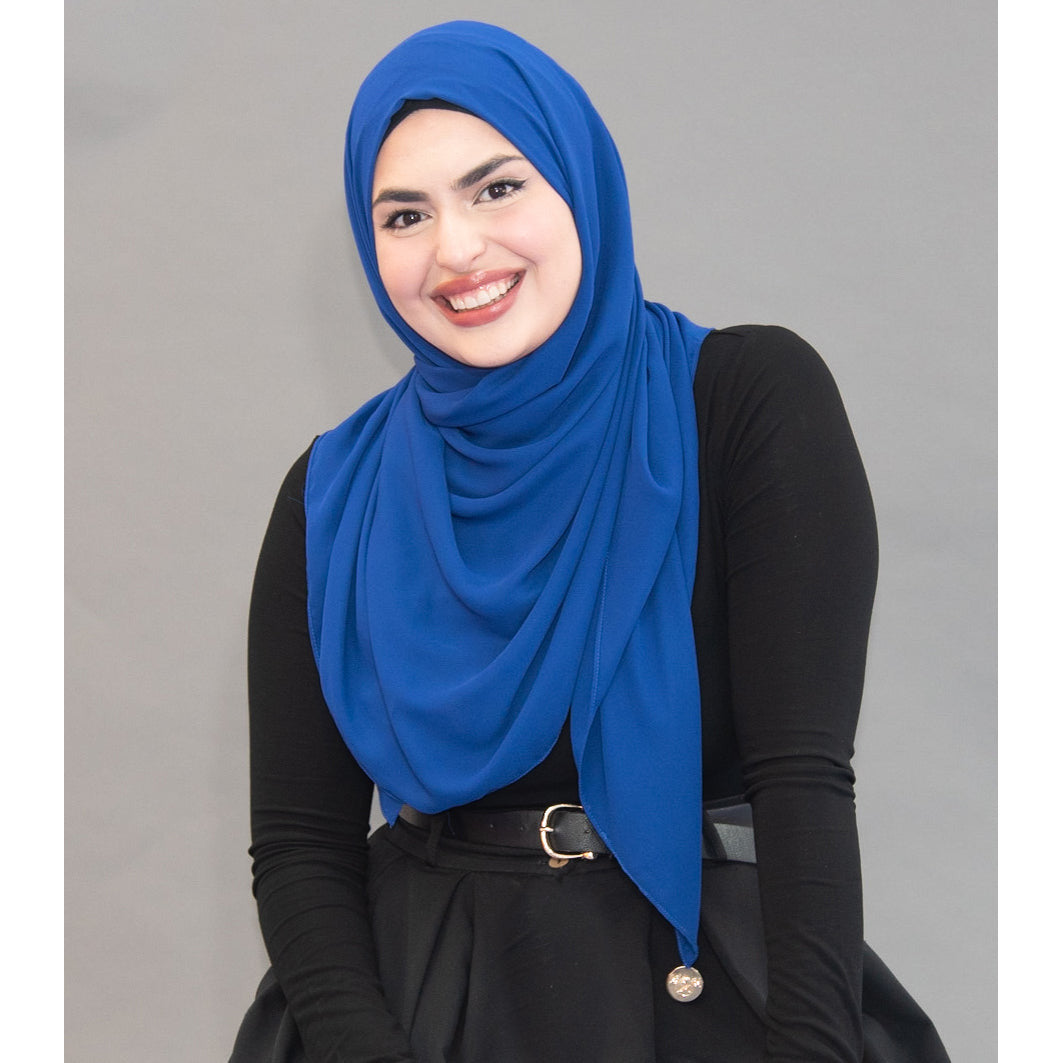 Limited Edition Gold Medallion Hijab / Scarf - Egyptian Blue - Modestia Collection is a Detroit scarf based brand with a curated for Detroiter's and to the eclectic style of scarf lovers around the globe.
