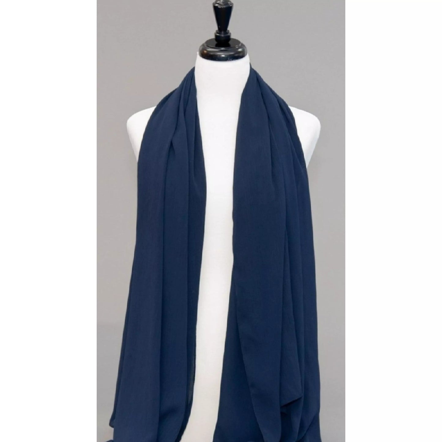 Chiffon Scarf-Navy