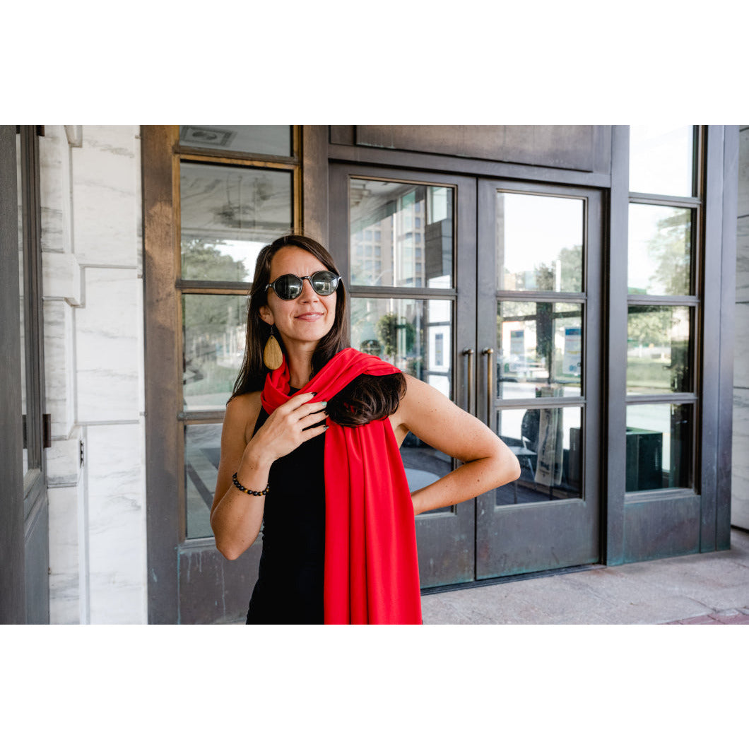 Limited Edition Gold Medallion Hijab / Scarf - Ferrari Red
