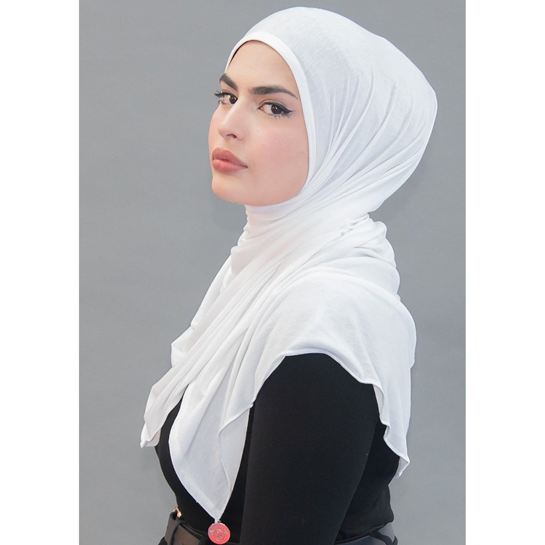 Modestia Collection One Step Jersey Hijabs- White Avalanche