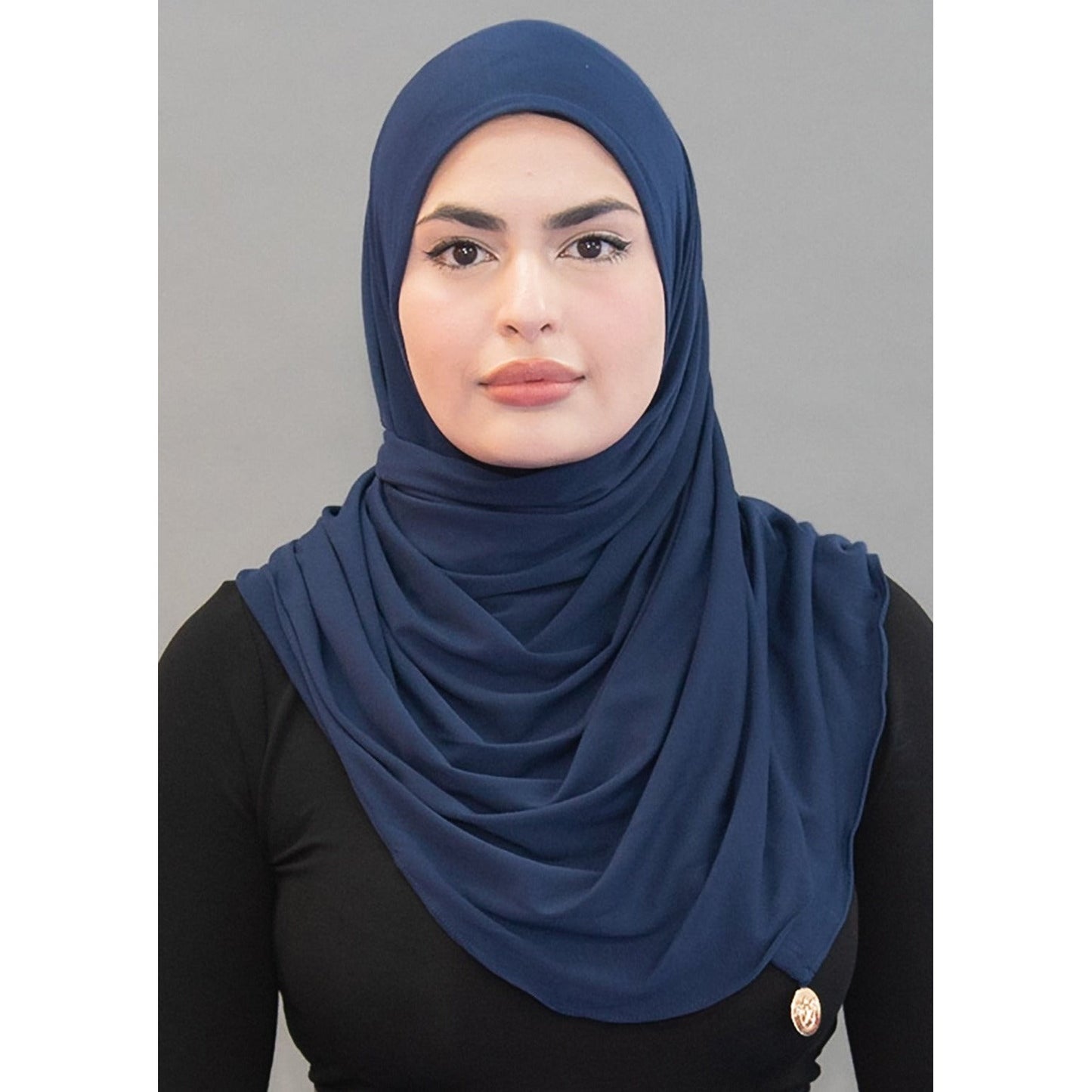 One Step Jersey Hijabs- Deep Sea Navy - Modestia Collection is a Detroit scarf based brand with a curated for Detroiter's and to the eclectic style of scarf lovers around the globe.