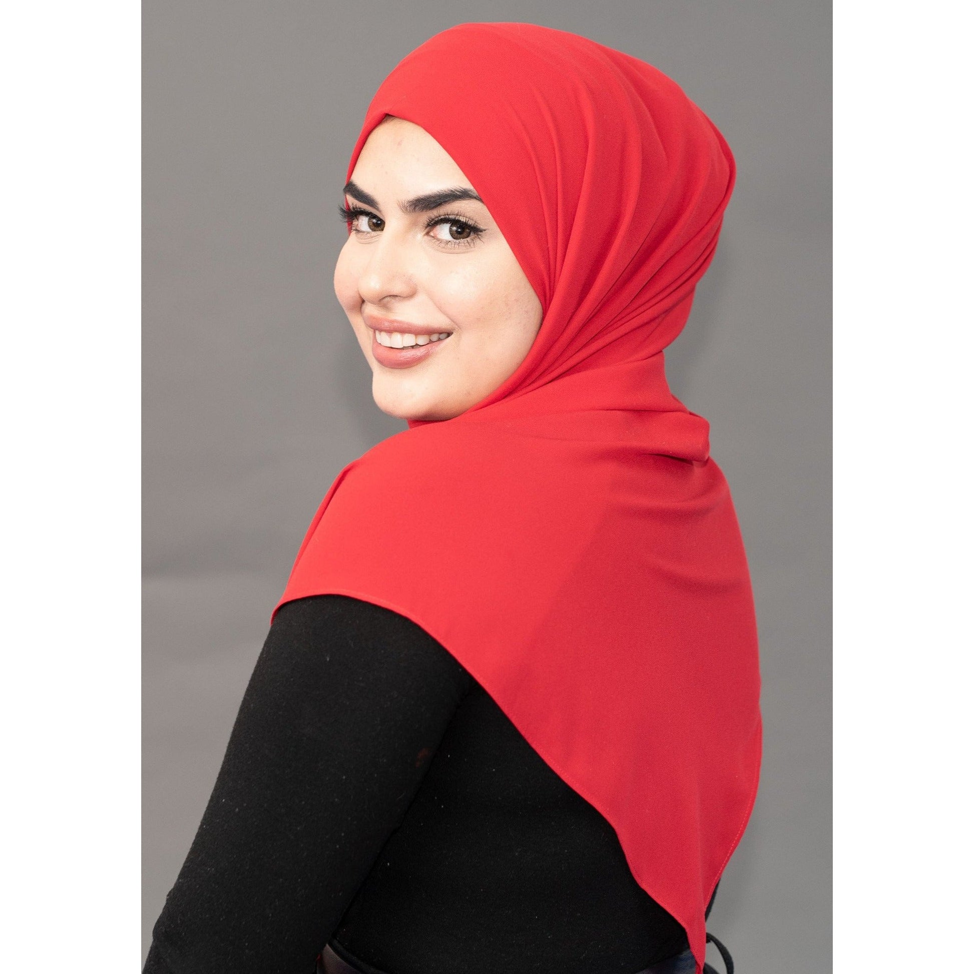 Limited Edition Gold Medallion Hijab / Scarf - Ferrari Red - Modestia Collection is a Detroit scarf based brand with a curated for Detroiter's and to the eclectic style of scarf lovers around the globe.
