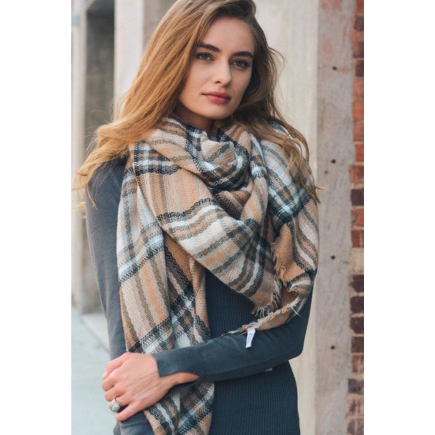 Cozy Cotton Tartan -Beige - Modestia Collection is a Detroit scarf based brand with a curated for Detroiter's and to the eclectic style of scarf lovers around the globe.