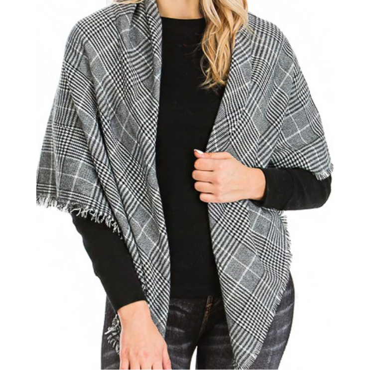 Cozy Black Plaid & houndstooth - Modestia Collection is a scarf brand with a higher purpose, representing the eclectic style of a diverse and inclusive community of scarf lovers.