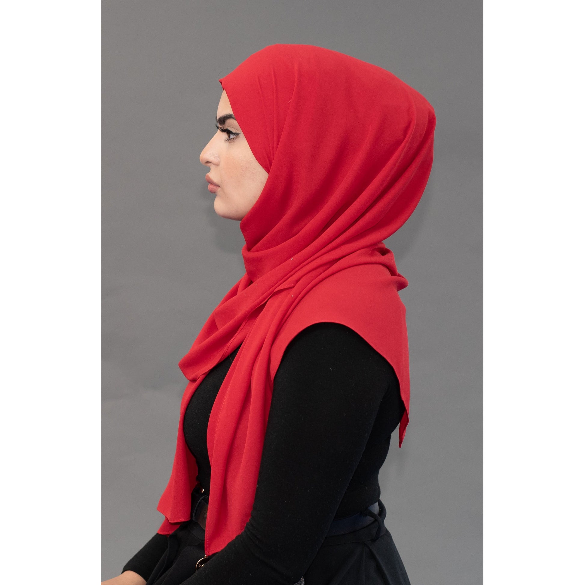 Limited Edition Gold Medallion Hijab / Scarf - Ferrari Red - Modestia Collection is a Detroit scarf based brand with a curated for Detroiter's and to the eclectic style of scarf lovers around the globe.
