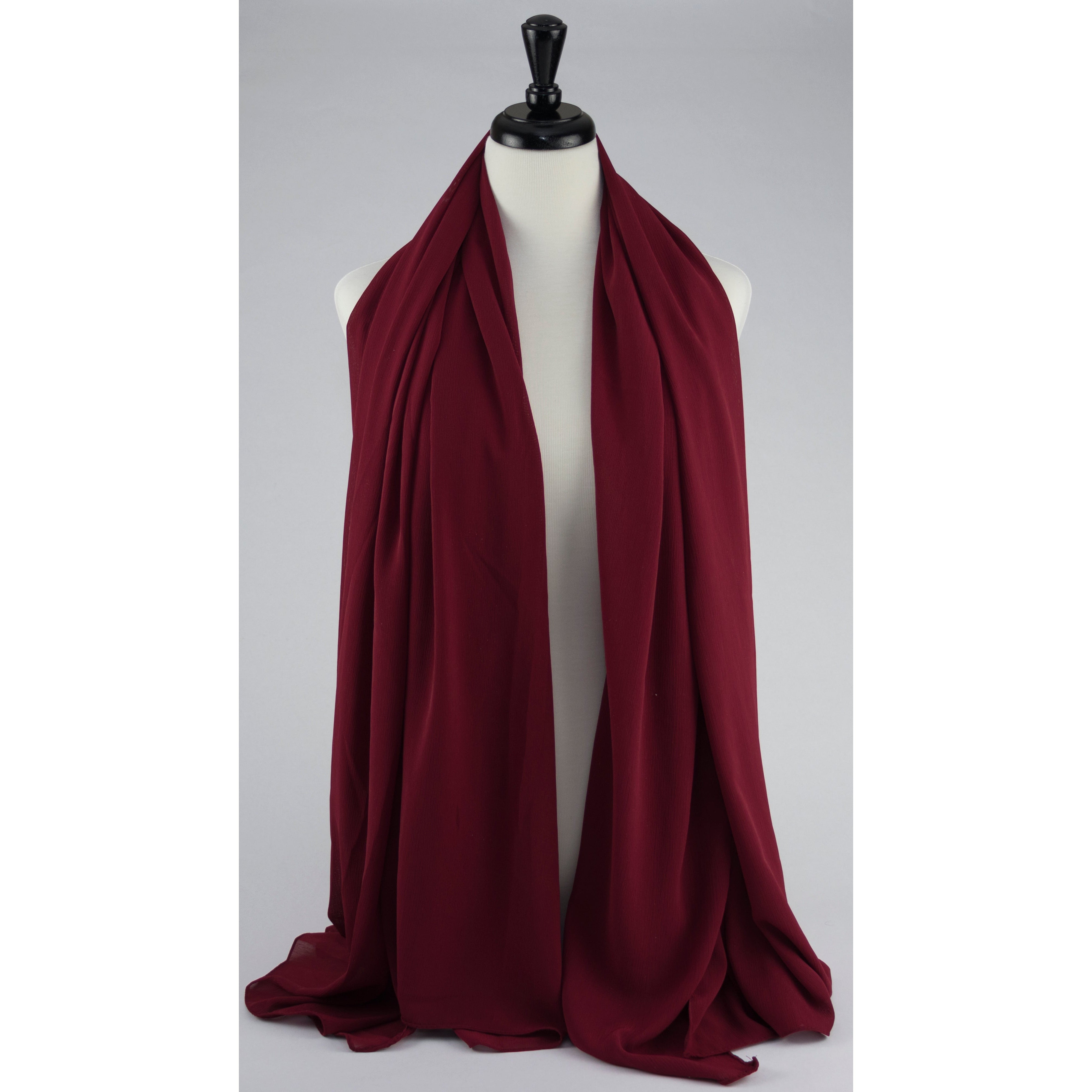 Textured Chiffon Deep Red Hijab Scarf – Modestia Collection