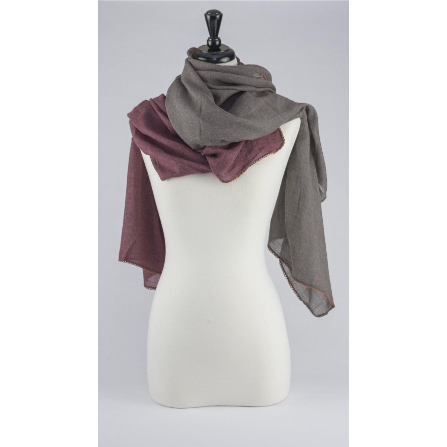 Color Block - Rosewood and Ash - Modestia Collection is a Detroit scarf based brand with a curated for Detroiter's and to the eclectic style of scarf lovers around the globe.