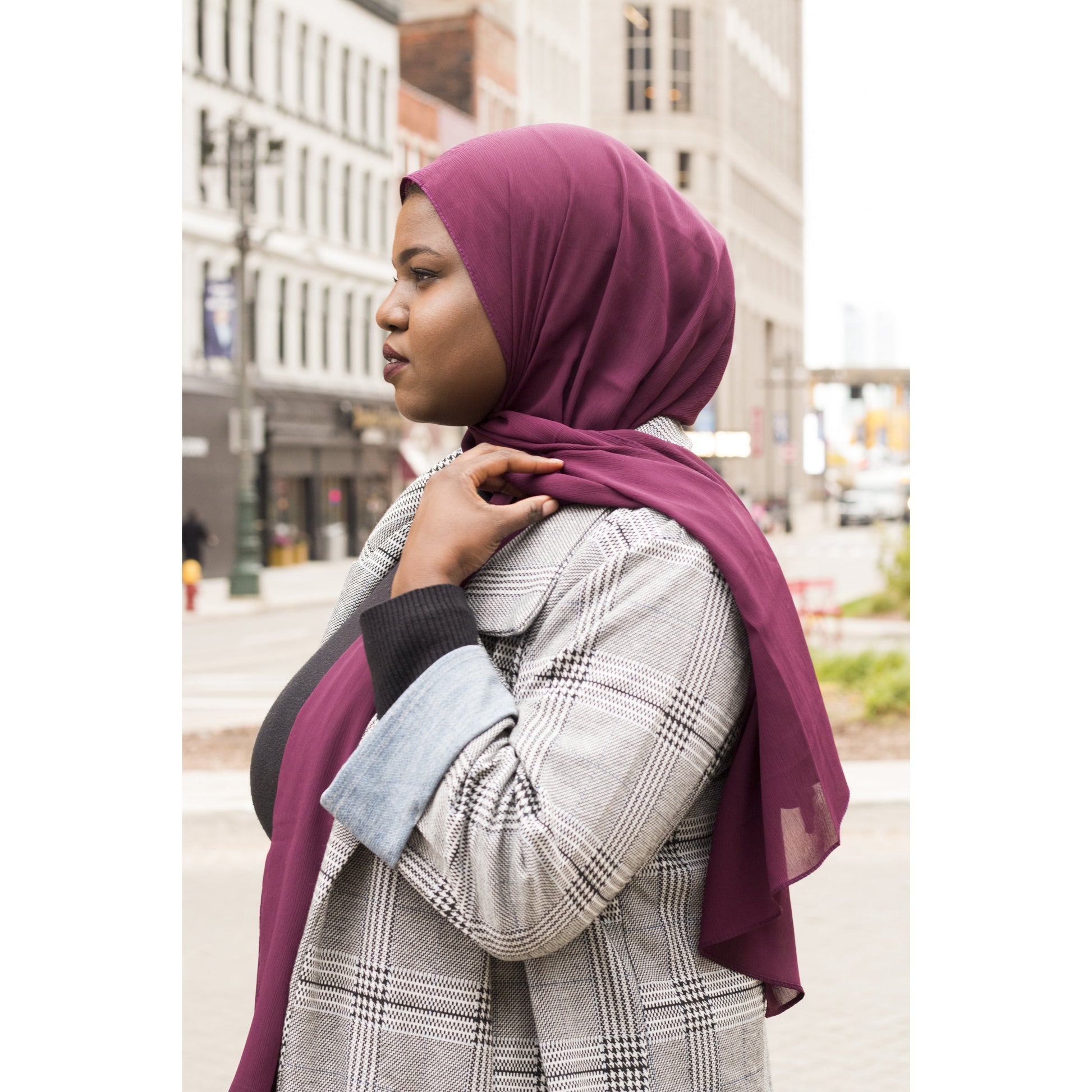 Chiffon - Vineyard Grape - Modestia Collection is a Detroit scarf based brand with a curated for Detroiter's and to the eclectic style of scarf lovers around the globe.