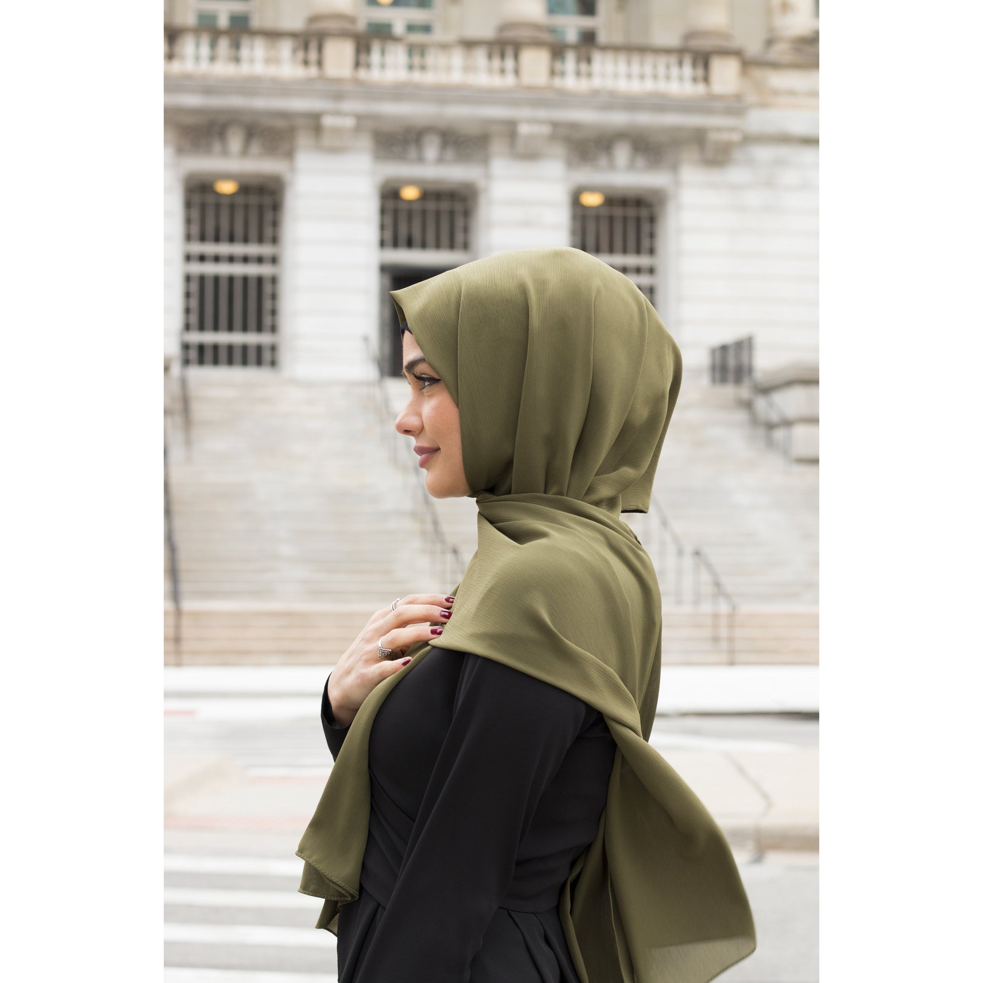 Chiffon Scarf- Olive - Modestia Collection is a Detroit scarf based brand with a curated for Detroiter's and to the eclectic style of scarf lovers around the globe.