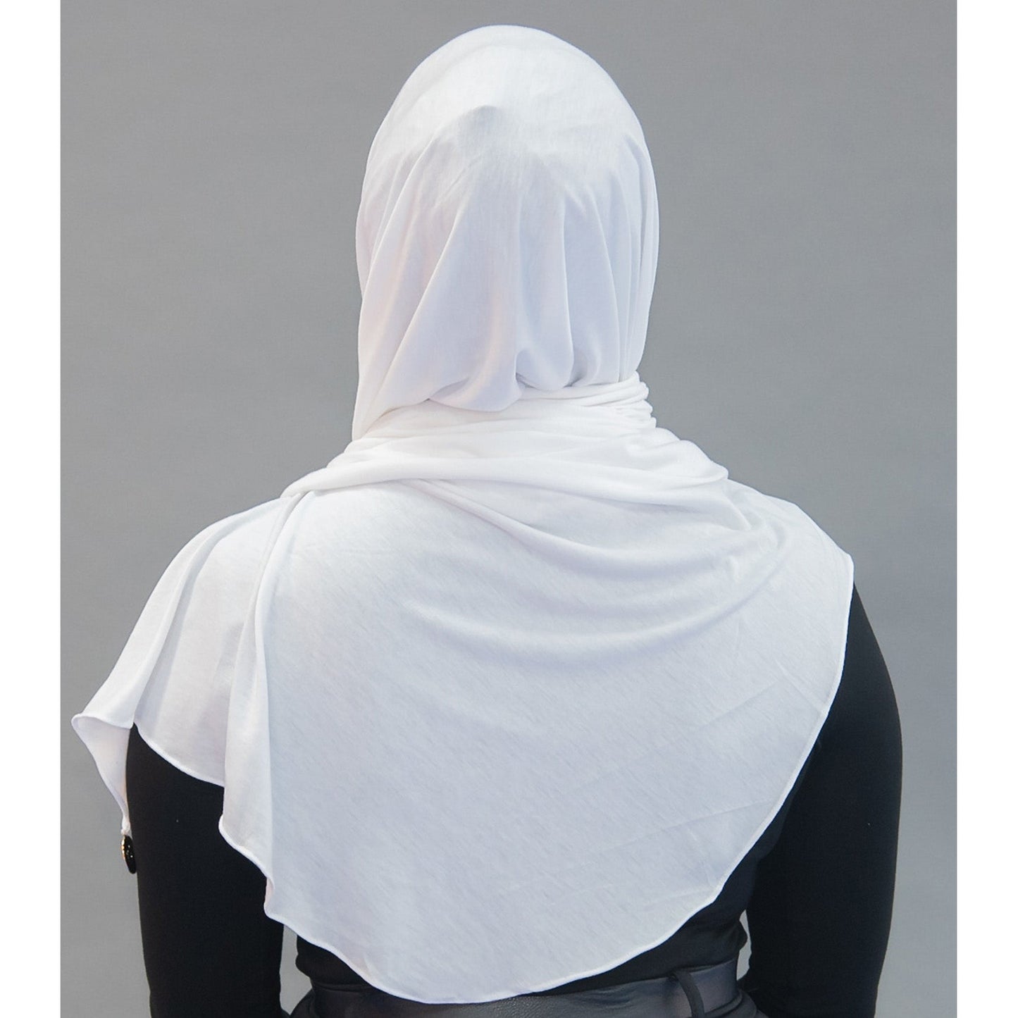 One Step Jersey Hijabs- White Avalanche - Modestia Collection is a Detroit scarf based brand with a curated for Detroiter's and to the eclectic style of scarf lovers around the globe.