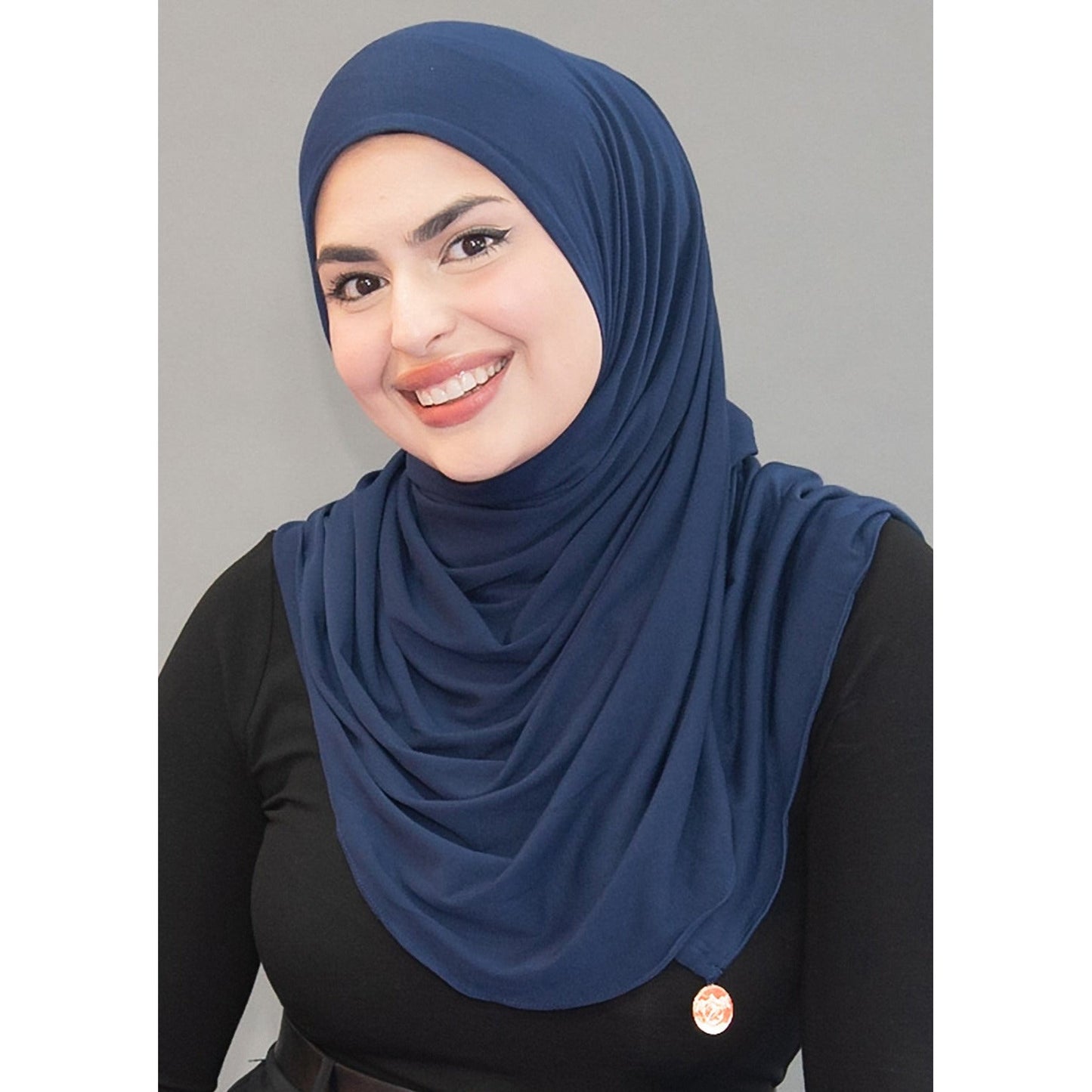One Step Jersey Hijabs- Deep Sea Navy - Modestia Collection is a Detroit scarf based brand with a curated for Detroiter's and to the eclectic style of scarf lovers around the globe.