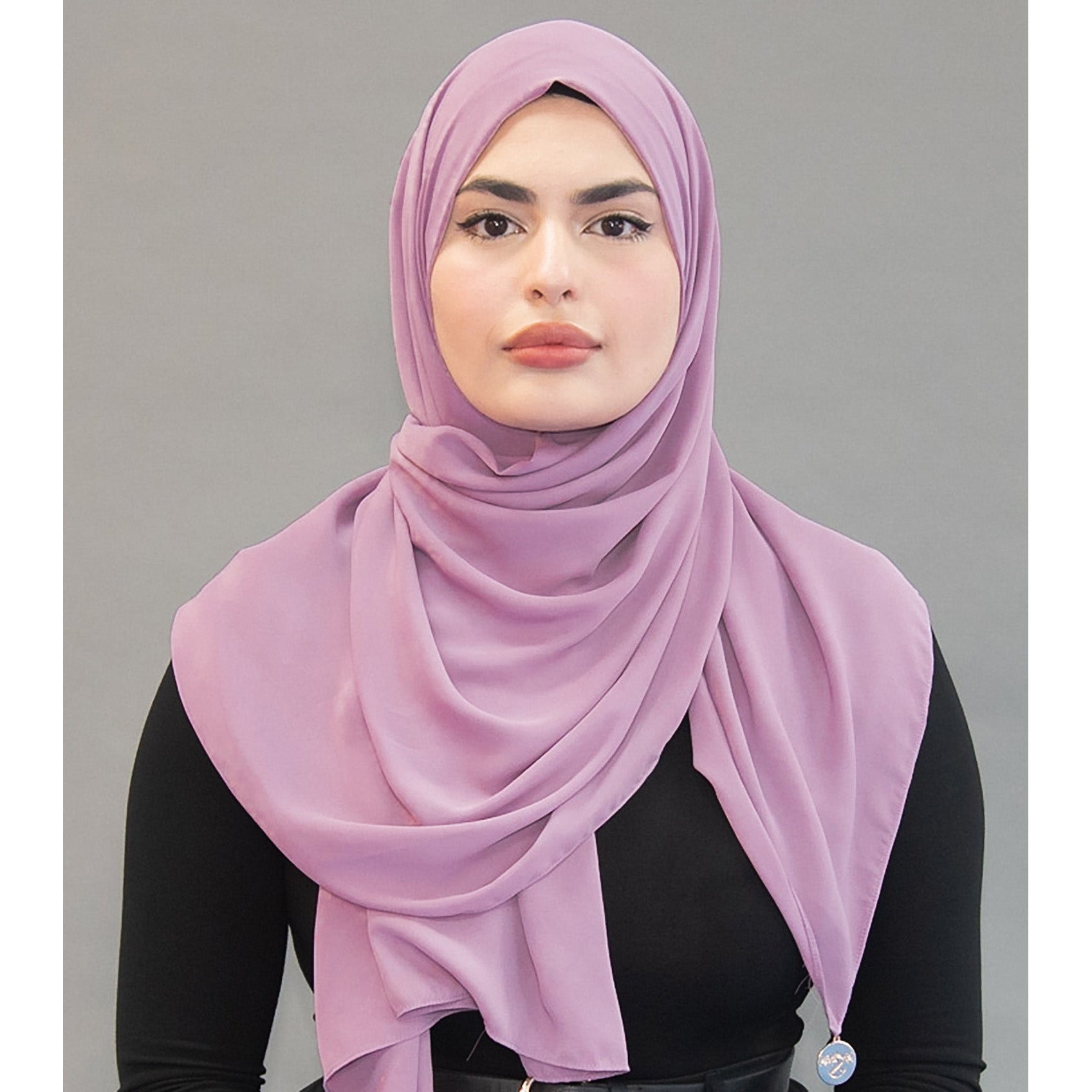Limited Edition Gold Medallion Hijab / Scarf- Iris Mauve - Modestia Collection is a Detroit scarf based brand with a curated for Detroiter's and to the eclectic style of scarf lovers around the globe.