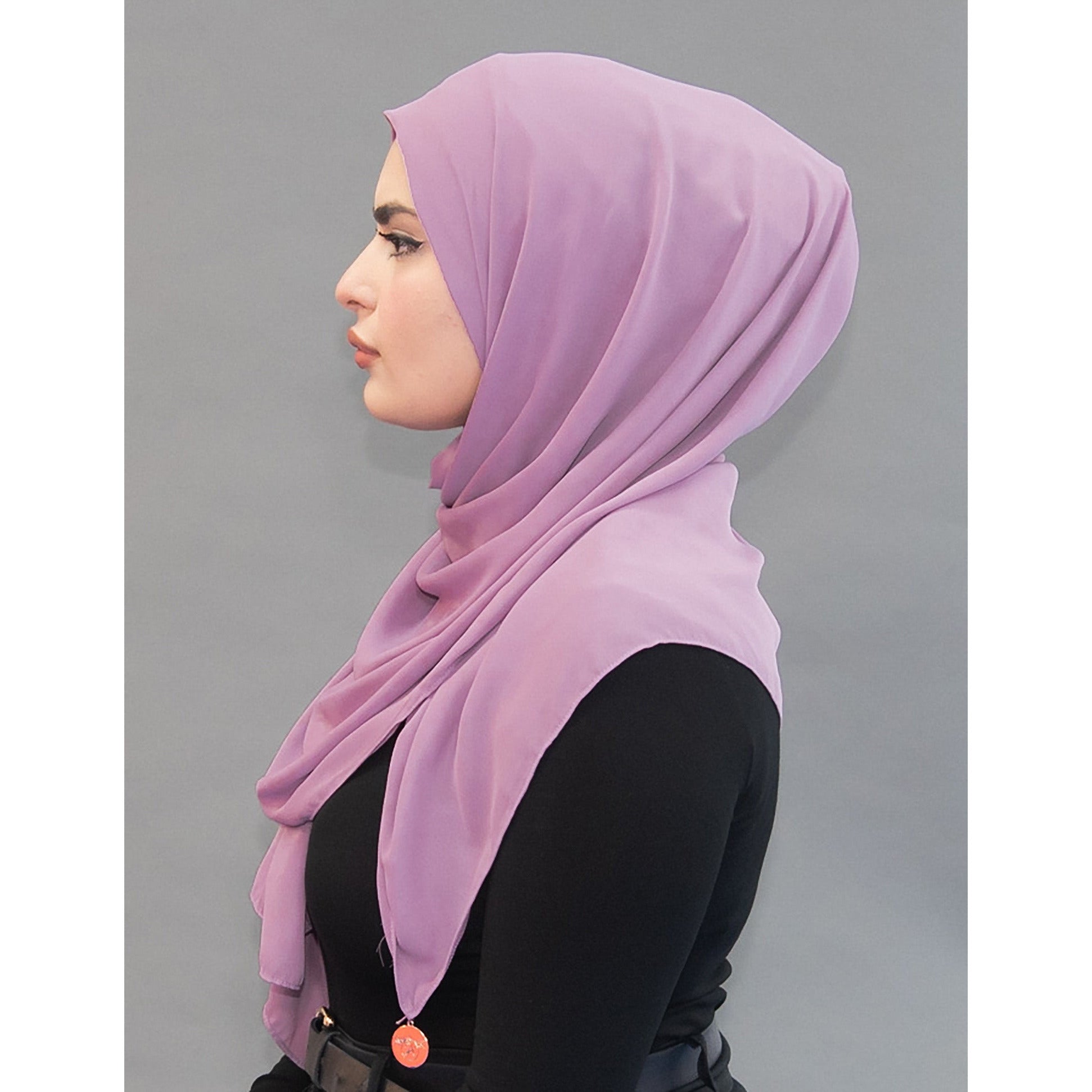 Limited Edition Gold Medallion Hijab / Scarf- Iris Mauve - Modestia Collection is a Detroit scarf based brand with a curated for Detroiter's and to the eclectic style of scarf lovers around the globe.