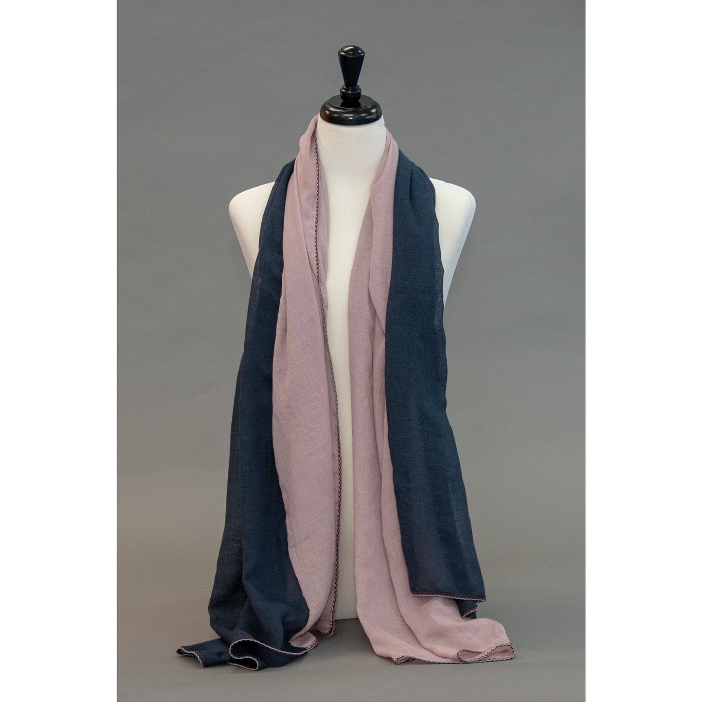 Color Block - Navy and Pink Himalayan - Modestia Collection is a Detroit scarf based brand with a curated for Detroiter's and to the eclectic style of scarf lovers around the globe.