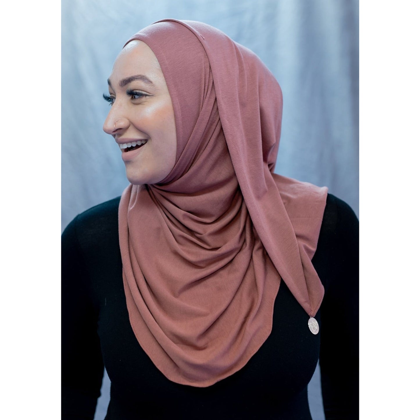 One Step Jersey Hijabs - Desert Rose - Modestia Collection is a Detroit scarf based brand with a curated for Detroiter's and to the eclectic style of scarf lovers around the globe.